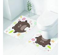 QRWOEAW 2 piece bath mat set Non-sliding,Illustration of a chef with a suit cook icon,bathroom cushion water absorption bathtub machine washable carpet toilet floor