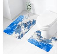 QRWOEAW 2 piece bath mat set Non-sliding,Landscape Africa Wild Savannah Elephant Safari Sunset Animals Arid Bush,bathroom cushion water absorption bathtub machine washable carpet toilet floor