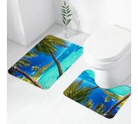 QRWOEAW 2 piece bath mat set Non-sliding,Ocean, sailboats Sea Regatta Race Sports Panoramic View Seascape Summe Home Dec,bathroom cushion water absorption bathtub machine washable carpet toilet floor