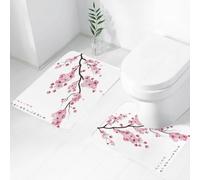 QRWOEAW 2 piece bath mat set Non-sliding,pastel drawing of jaguar in the jungle,bathroom cushion water absorption bathtub machine washable carpet toilet floor