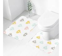 QRWOEAW 2 piece bath mat set Non-sliding,Retro sketch of a sailboat gliding on the water, seagulls flying,bathroom cushion water absorption bathtub machine washable carpet toilet floor