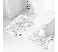 QRWOEAW 2 piece bath mat set Non-sliding,The Secret House of the Shire, the house with blue door and thatched roof,bathroom cushion water absorption bathtub machine washable carpet toilet floor