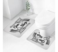 QRWOEAW 2 piece bath mat set Non-sliding,Western, Modern Western Movies Cowboy Texas Times Sketchy Style Two Pistol Pist,bathroom cushion water absorption bathtub machine washable carpet toilet floor
