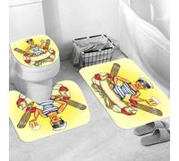 QRWOEAW Non Slip 3 Pieces Bath Mats and Toilet Mat Set Absorbent Bath Rug Sets Machine Washable Shower Floor Mats for Bathroom,Glass, emerald green, Turkish blue, sea glass blue, light gray, color ma