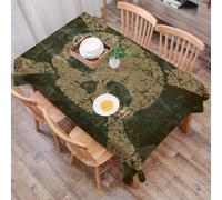QRWOEAW Table Cloth Wipe CleanTablecloth Wipeable Rectangular Table Cover Protector for Kitchen Picnic Outdoor Indoor,Camo, trendy graphic uniform inspired by camouflage clothing design, gree,54x72in
