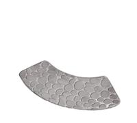 QRXALISA Bath Mat Bathroom Mat Curve Foot Mat Pebble Emboss Carpet Curved Bath Mat Non-slip Absorbent Bathroom Floor Toilet Mat Curved Shower Mat(Grey,37cmx100cm)