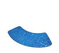 QRXALISA Bath Mat Bathroom Mat Curve Foot Mat Pebble Emboss Carpet Curved Bath Mat Non-slip Absorbent Bathroom Floor Toilet Mat Curved Shower Mat(Blue,37cmx100cm)