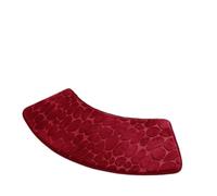 QRXALISA Bath Mat Curve Foot Mat Pebble Emboss Carpet Non-slip Absorbent Bathroom Floor Toilet Mat Curved Shower Mat (Wine Red, 37cmx100cm)
