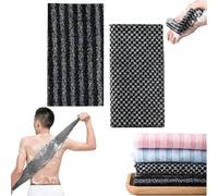 QRXALISA Blissal Exfoliating Bath Towel, Long Bath Towel Jacquard Stripe Scrub Bath Towel, Double-sided Back Exfoliating Towel