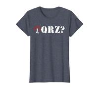 QRZ? Amateur Radio T-Shirt, Women, Heather Blue, X-Large