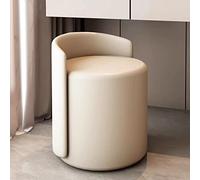 QRZCZXNP Velvet Dressing Table Pouf Footstool Velvet Fabric Stool Seat Round Elegant Padded Pouf Velvet Stool Ottoman Gold Metal Base for Bedroom Hallway Living Room (Color : Off white)