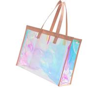 QRZMEDU Delicate Large Beach Bag Rainbow Clear Shoulder Bags Casual Handbag Gym Bag for Clothes and Accessories Stylish Handbag