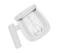 QRZMEDU Glass Electric Automatic Stirring Mug 400ml Portable Beverage | Electric Automatic Stirring Coffee Mug with Lid, Battery Powered for Milk Powder Mixing, Home and Use