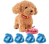 QRZMEDU Wuffy Robot Dog, Wuffy Robot Puppy, Robo-t Dogs Realistic, Interactive Walking Plush Robots Dog Toys with Touch Sensing, Voice Mimic, Sounds, Tongue & Licking Motion, Battery Powered Puppy