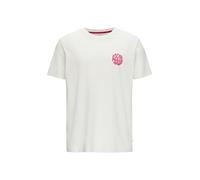 QS Men's 2146165 T-Shirt with Chest and Back Print, White 01d0, S