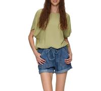 QS Oversized Viscose Blouse - Flowing Fit with Cut-Out Detail for Casual Looks, Green 72a1, 10