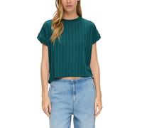 QS Women's 2144118 T-Shirt with Pattern Structure, Petrol 6737, XXL