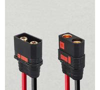 QS8S Battery Connector Adapter with 8AWG Silicone Cable and Spark Prevention Resistor for FPV Batteries and Electric Vehicle Motors (male + female)