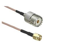 QSBVSO 1Pcs RG316 Cable UHF PL259 SO239 to SMA/UHF/BNC Male Plug & Female Jack Connector Crimp RF Jumper Pigtail 4inch~10FT(Type 4-1Pcs,6FT (2M))
