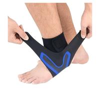 QSCTYG 1Pcs Adjustable Compression Ankle Sleeve Elastic Ankle Brace Guard Foot Anti-Sprain Support Heel Protective Strap(1Pcs-blue-left,XL)