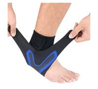 QSCTYG 1Pcs Adjustable Compression Ankle Sleeve Elastic Ankle Brace Guard Foot Anti-Sprain Support Heel Protective Strap(1Pcs-blue-right,M)