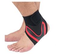 QSCTYG 1Pcs Adjustable Compression Ankle Sleeve Elastic Ankle Brace Guard Foot Anti-Sprain Support Heel Protective Strap(1Pcs-red-left,S)