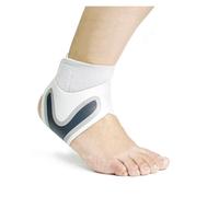 QSCTYG 1Pcs Adjustable Compression Ankle Sleeve Elastic Ankle Brace Guard Foot Anti-Sprain Support Heel Protective Strap(1Pcs-White-right,S)