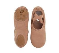 QSCTYG ballet shoes Women Girls Ballet Shoes Ballet Flats Stretch Canvas Split Soft Sole Elastic Fabric Professional Ballet Shoes Dance Slippers 21 (Color : Tan, Size : 36)