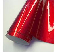 QSCTYG Car Vinyl Wrap Glossy Red Metallic Car Vinyl Wrap Film Wrapping Foil Car Sticker Decal For Motor Computer Furniture Auto Graphic 462 (Color Name : Red, Size : 152X50 CM)