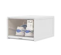 QSCTYG Shoe Boxes 3PCS Push-pull Drawer Shoe Box Foldable Organizer Drawer Plastic Shoe Stackable Storage Rectangle For Sports Shoes Rack Shoe Storage Boxes (Color : B)