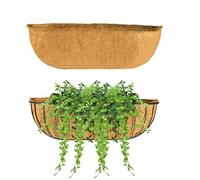 QSDGFH 2pcs 24in Hanging Basket Liner Garden Half Moon Wall Basket Planter, Wall Planter Coco Fiber Replacement Liners for Garden Flower Basket Pot Decoration