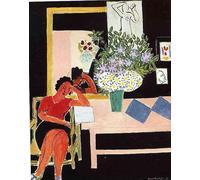 QSDTGHUIKP A woman reading a book by Henri Matisse Canvas Poster Abstract Wall Art Henri Matisse Prints Retro Painting for Home Art Decor 16x24in Frameless