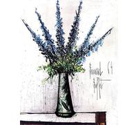 QSDTGHUIKP Bernard Buffet Prints Blue Delphinium Canvas Painting Bernard Buffet Poster Abstract Wall Art for Office Wall Picture Decor 60x80cmx1 Frameless