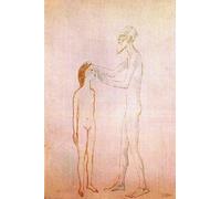 QSDTGHUIKP Blind old man and girl by Pablo Picasso Poster Aesthetic Canvas Wall Art Pablo Picasso Prints and Painting for Office Wall Decor 16x24in Frameless