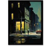QSDTGHUIKP Edward Hopper Style Canvas Prints Abstract Wall Art Edward Hopper Posters《New York at Dawn》Painting for Home Wall Decor Picture (Centimeters, 40, Centimeters, 60)