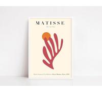 QSDTGHUIKP Henri Matisse Prints Red CUT OUTS Wall Art Henri Matisse Poster Fashion Painting Modern Canvas Picture for Bathroom Wall Decor 30x45cm Frameless