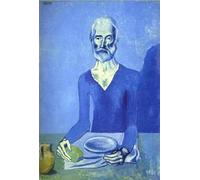 QSDTGHUIKP Man seated by Pablo Picasso Poster Aesthetic Canvas Wall Art Pablo Picasso Prints and Painting for Home Office Wall Decor 16x24inx1 Frameless