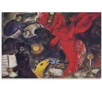 QSDTGHUIKP Marc Chagall The Falling Angel Poster Abstract Canvas Wall Art Marc Chagall Prints Aesthetic Painting for Home Decor Picture 40x55cmx1 No Frame