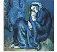 QSDTGHUIKP mother and child By Pablo Picasso Poster and Prints Picasso Wall Art Retro Abstract Painting Canvas for Home Decor Wall Picture 50x50cmx1 Frameless