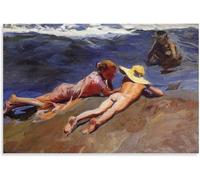 QSDTGHUIKP On The Beach by Joaquin Sorolla Poster and Prints Joaquin Sorolla Canvas Wall Art Aesthetic Painting for Home Picture Decor 60x90cmx1 Unframed