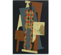 QSDTGHUIKP Pablo Picasso《Harlequin 1915》Canvas Wall Art Pablo Picasso Poster Pablo Picasso Prints Picasso Painting for Home Decor Picture 40x55cmx1 Unframed