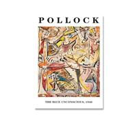 QSDTGHUIKP The Blue Unconscious 1946 By Jackson Pollock Poster and Canvas Painting Abstract Wall Art Jackson Pollock Prints for Home Decor 16x20in Frameless