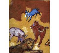 QSDTGHUIKP The Lion Grown Old by Marc Chagall Poster and Print Surrealism Wall Art Marc Chagall Canvas Painting for Home Wall Picture Decor 40x50cm Frameless