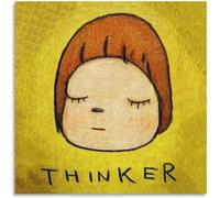 QSDTGHUIKP Thinker By Yoshitomo Nara Wall Art Prints Yoshitomo Nara Poster and Picture Artworks Canvas Painting for Bedroom Home Decor 40x40cm Frameless