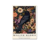 QSDTGHUIKP William Morris Flower Leaf Bird Poster William Morris crow Prints Abstract Wall Art Vintage Canvas Painting for Home Wall Decor 40x65cm Unframed