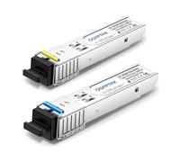 QSFPTEK 1.25G BIDI WDM SFP Module, 1000Base-BIDI Transceiver 3km Simplex SC DDM, Tx1310/Rx1550nm Transceiver Compatible with Cisco GLC-BX-U, GLC-BX-D, Ubiquiti, Mikrotik, D-Link, Supermicro