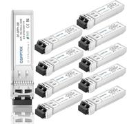 QSFPTEK (10 Pack 10GBASE-SR SFP+ Module 10G 850nm 300M DDM LC Port Multimode SFP+ Transceiver Compatible with Cisco SFP-10G-SR, Ubiquiti UF-MM-10G, Mikrotik, Supermicro