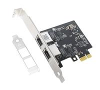 QSFPTEK 2.5Gbase-T Realtek RTL8125B Network Card (2 Port), 2.5 Gigabit Dual RJ45 Port RTL8125B PCI-E Network Card, Support Windows 11/10/8/7, Windows Server, Linux System