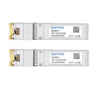 QSFPTEK (2 Pack 10GBASE-T SFP+ RJ45 Copper Module Cat6a/7 up to 30m, 10G RJ45 GBIC Transceiver for Cisco SFP-10G-T-S, Ubiquiti UF-RJ45-10G, Netgear, Mikrotik, D-Link