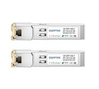 QSFPTEK 2Pack Newest 10GBASE-T SFP+ RJ45 Transceiver, 10G SFP+ to RJ45 Module up to 30m Copper Mini-GBIC with Realtek Chip for Cisco SFP-10G-T-S, Ubiquiti UF-RJ45-10G, D-Link, Supermicro